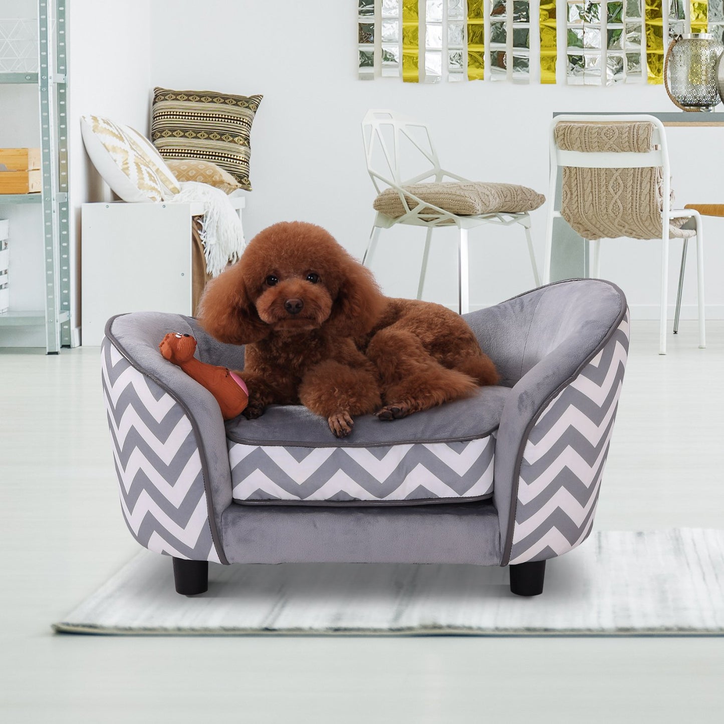 PawHut Pet Soft Warm Sofa Erhöhter Schlafplatz für Hundewelpen