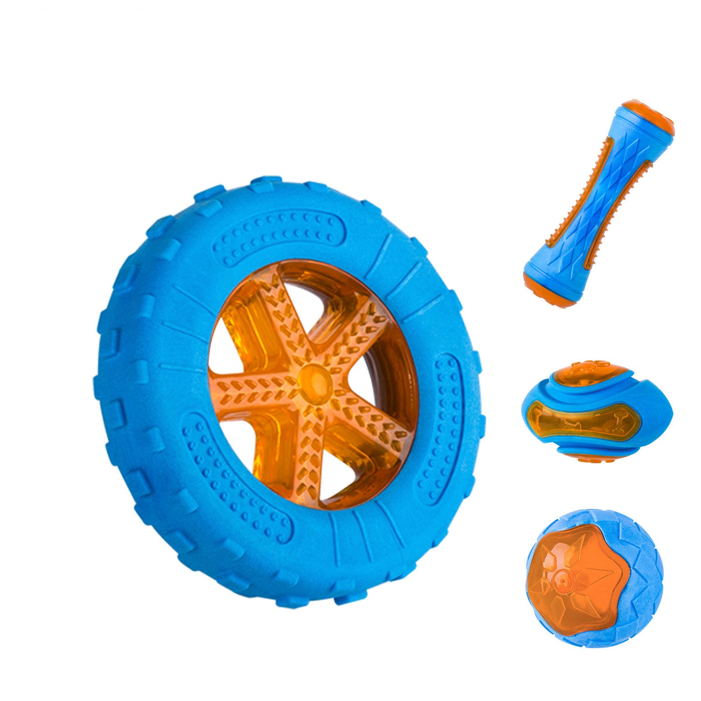 Dog Training Toys (ball x2, disk and bone shapes)