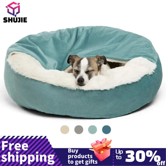 Orthopedic Dog Bed With Hooded Blanket