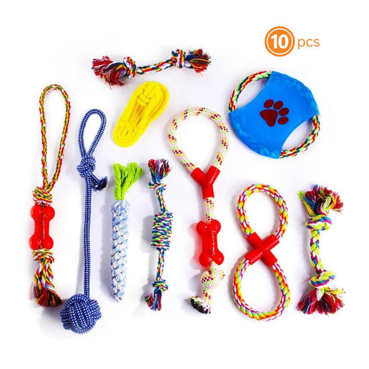 Assorted Braided Cotton Rope Dog Chew Toys